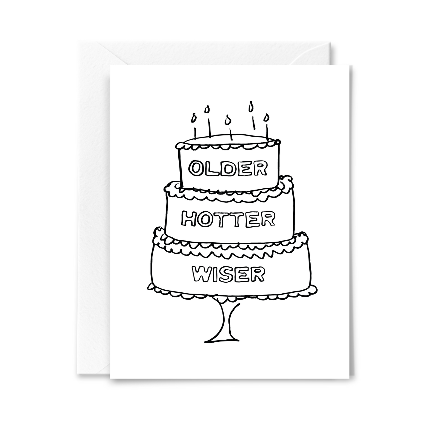 Older Hotter Wiser Cake Card
