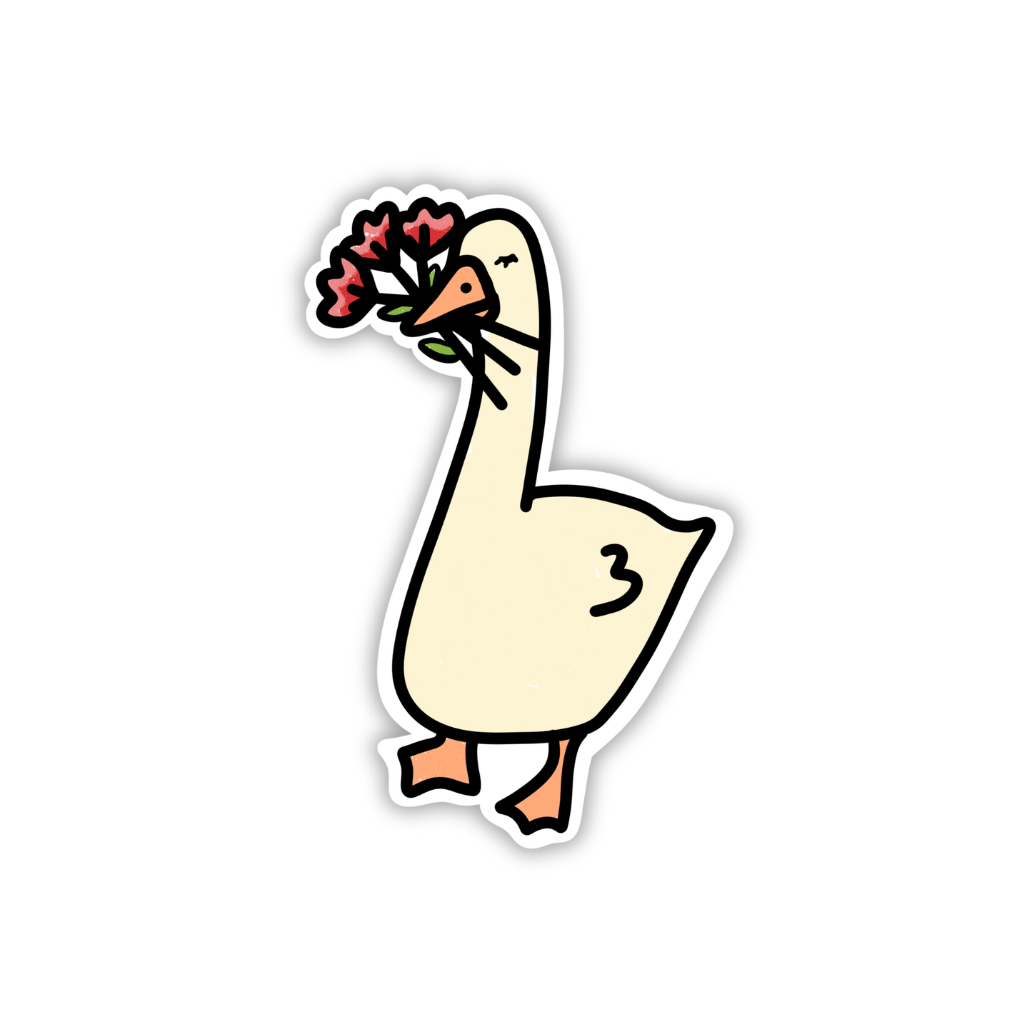 Flower Goose Die-Cut Sticker