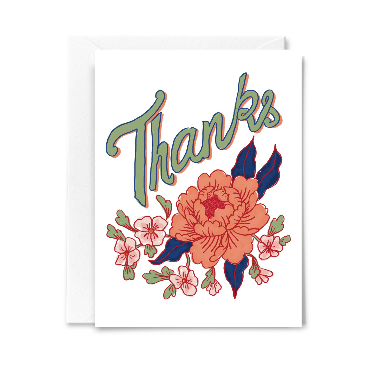 Peony Thanks Card