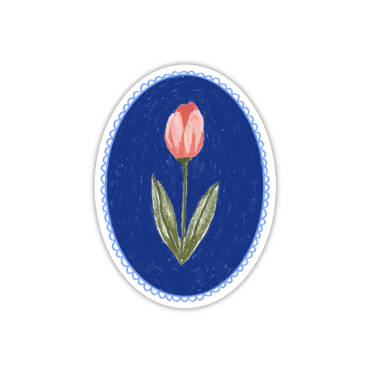 Pink Tulip Die-Cut Sticker