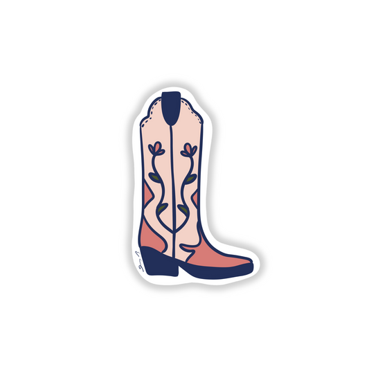 Pink Boot Die-Cut Sticker