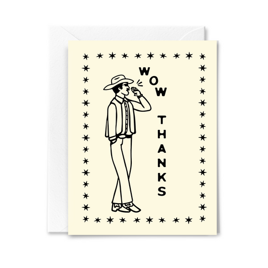 Wow Thanks Cowboy Card