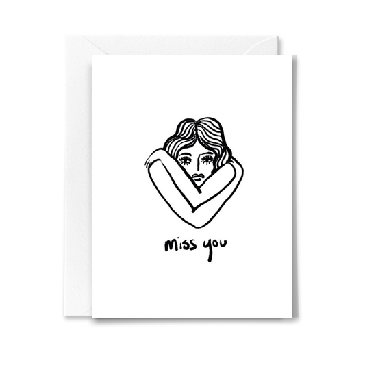 Sad Girl Miss You Card