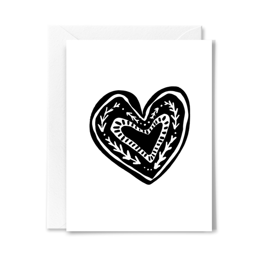 Block Print Heart Card