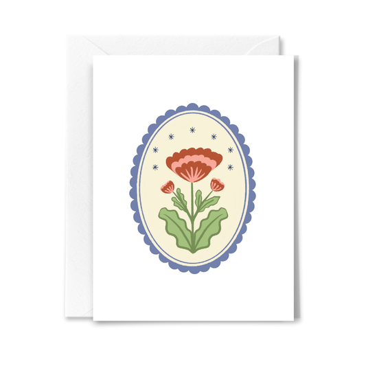 Pink Flowers and Stars Card