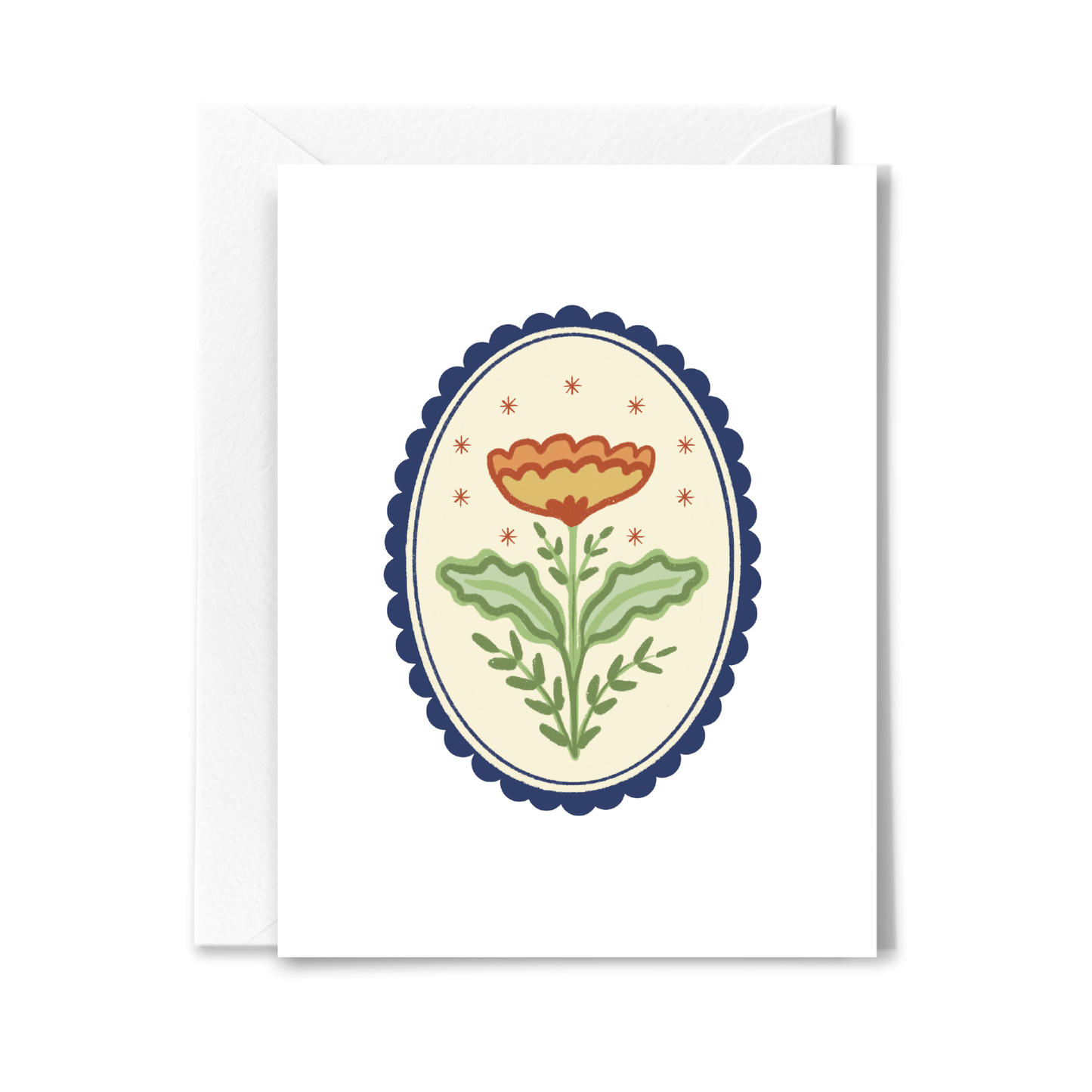 Yellow Flowers and Stars Card