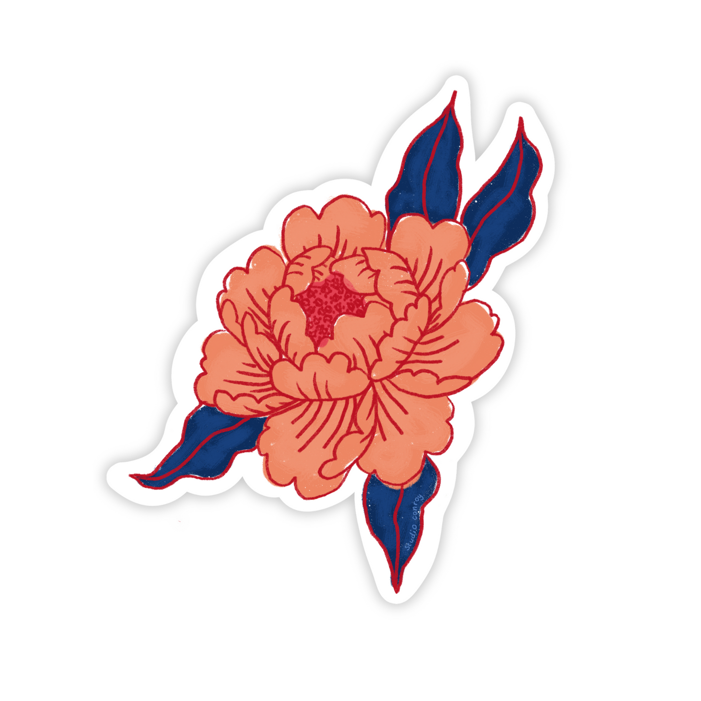 Peony Die-Cut Sticker