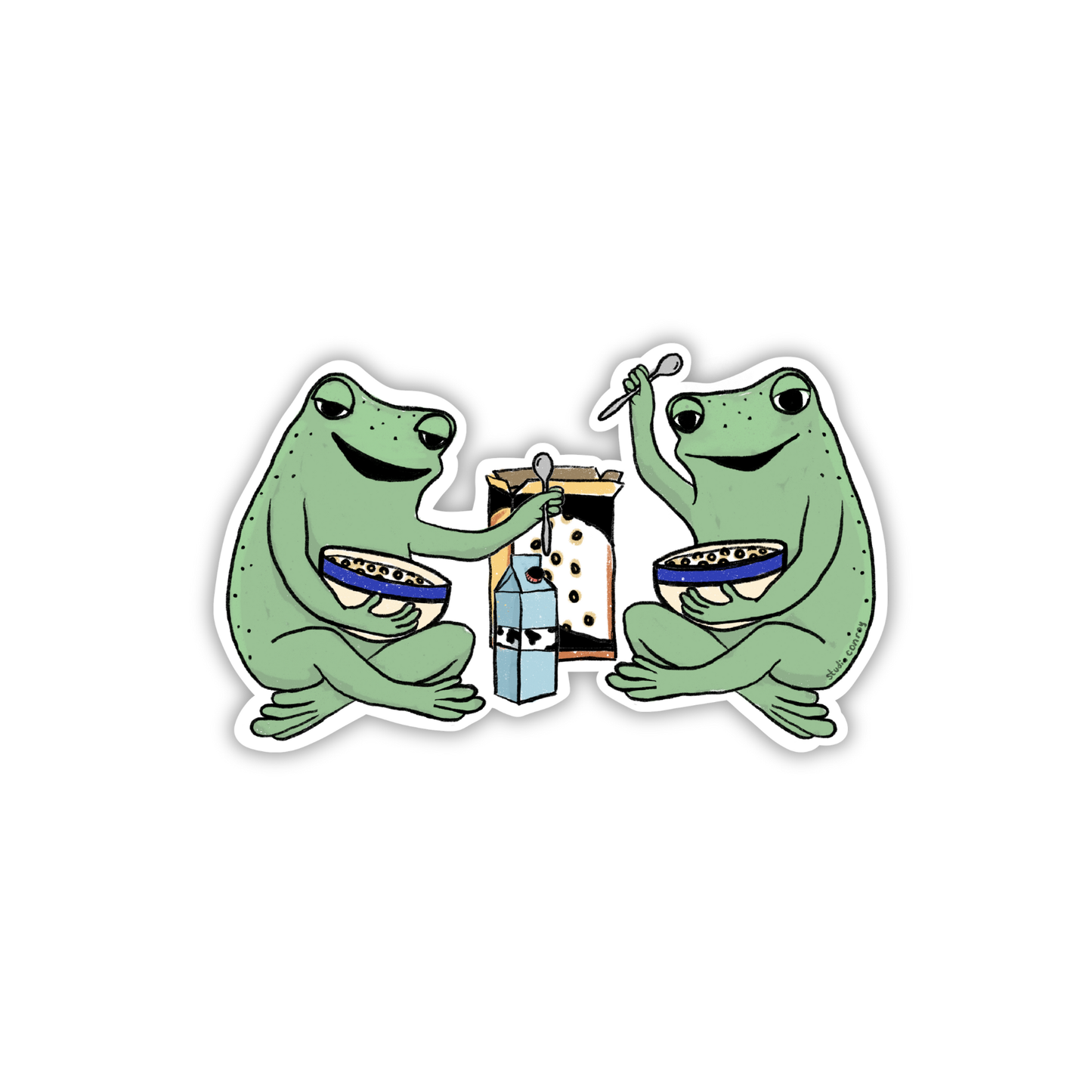 Cereal Frogs Die-Cut Sticker