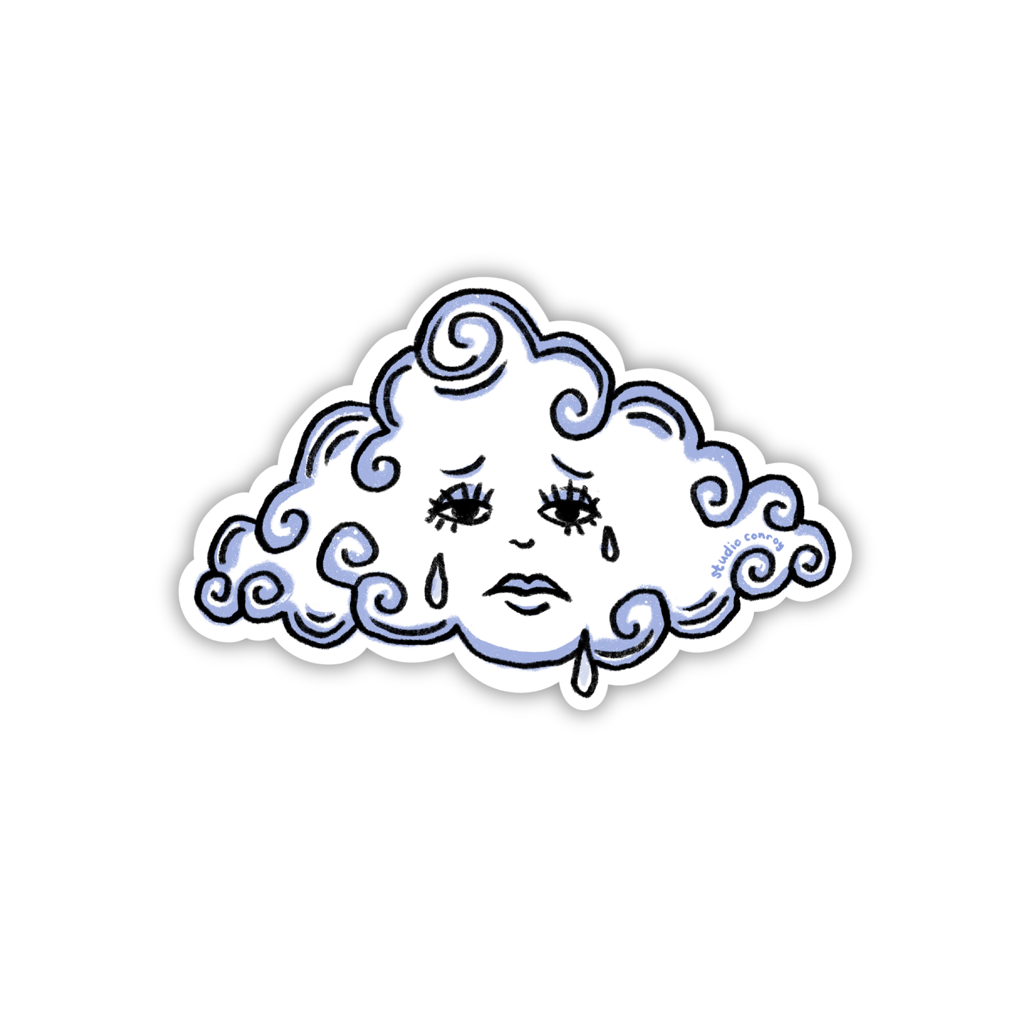 Sad Cloud Die-Cut Sticker