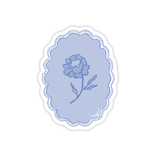 Blue Lace Flower Die-Cut Sticker
