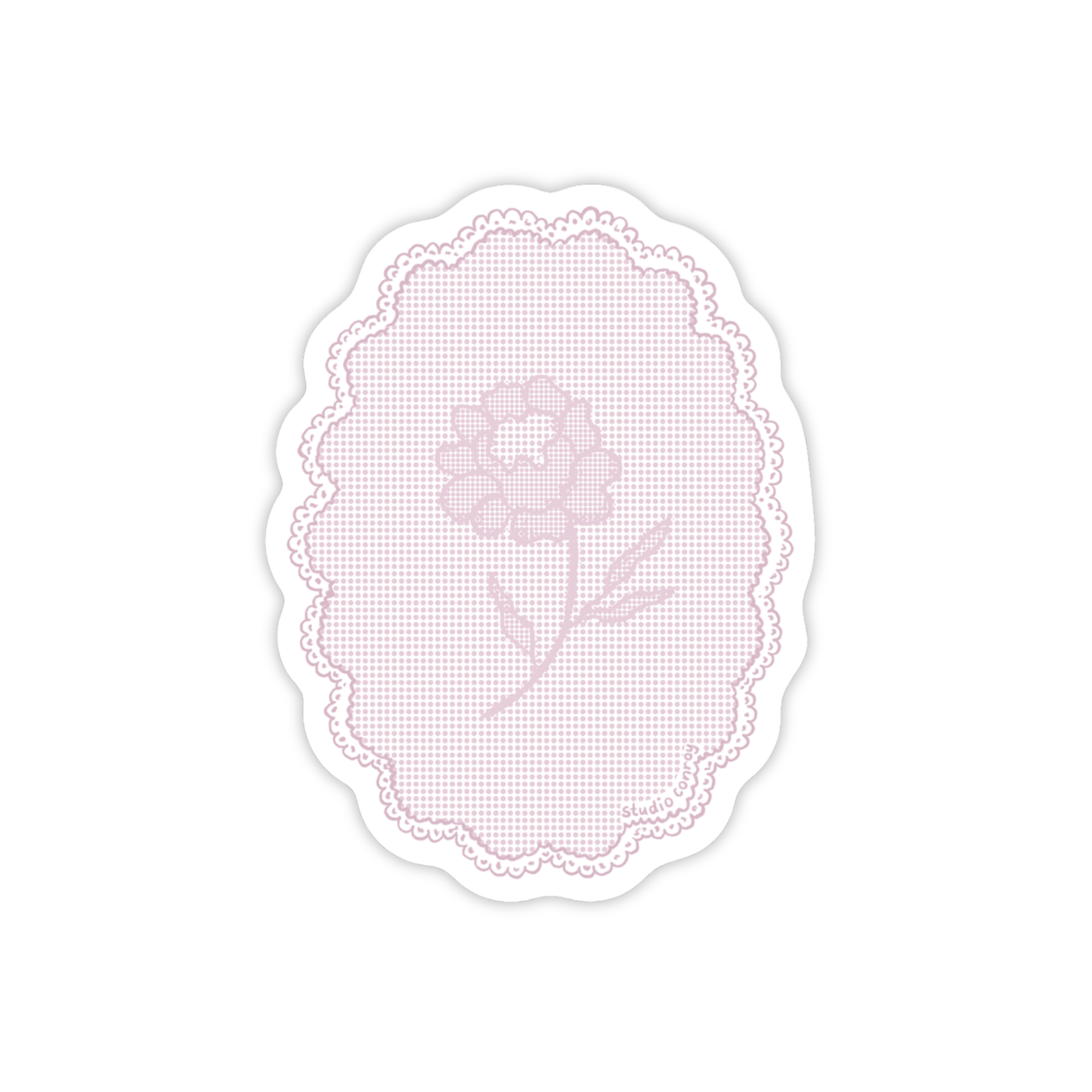 Pink Lace Flower Die-Cut Sticker